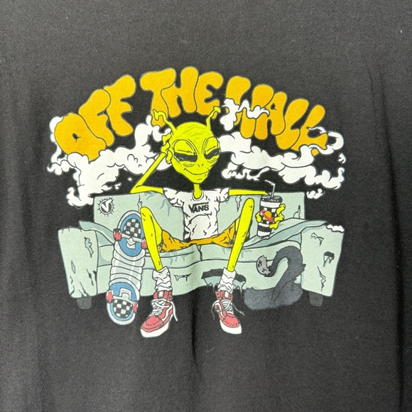 Vans Since 1966 Men Graphic Print Off The Wall Aliens Skateboard Black T-Shirt M - Picture 5 of 8